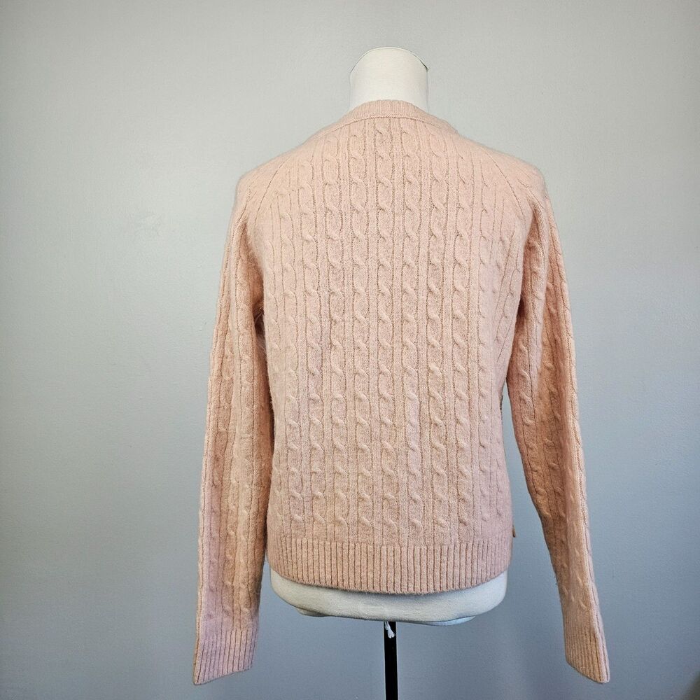 J.Crew Cable Knit Side Button Sweater Blush Pink / Soft Rose Size S - Picture 4 of 8